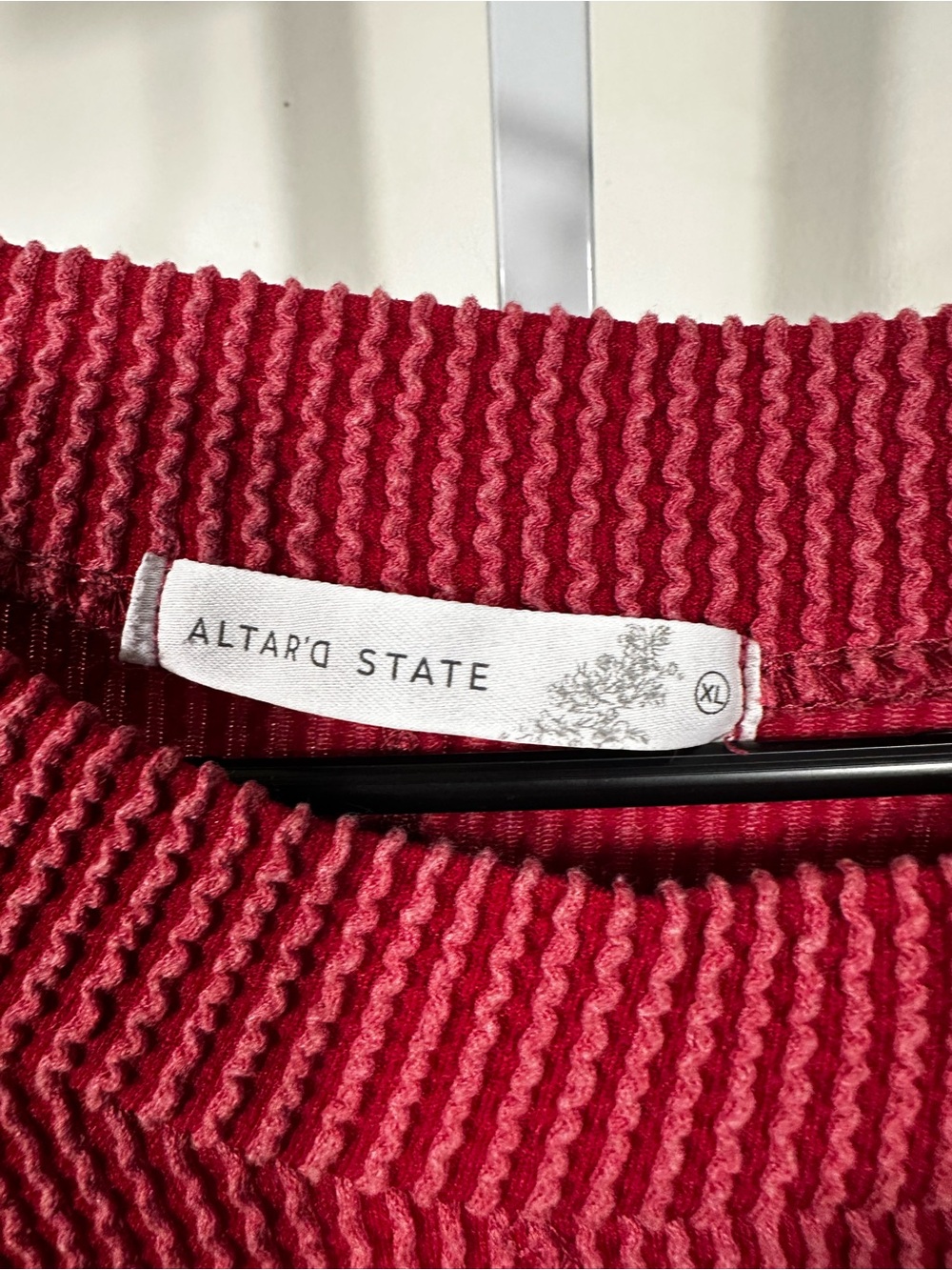 W210. Altar'd State Ribbed Crewneck Sweater in Raspberry - Picture 3 of 7